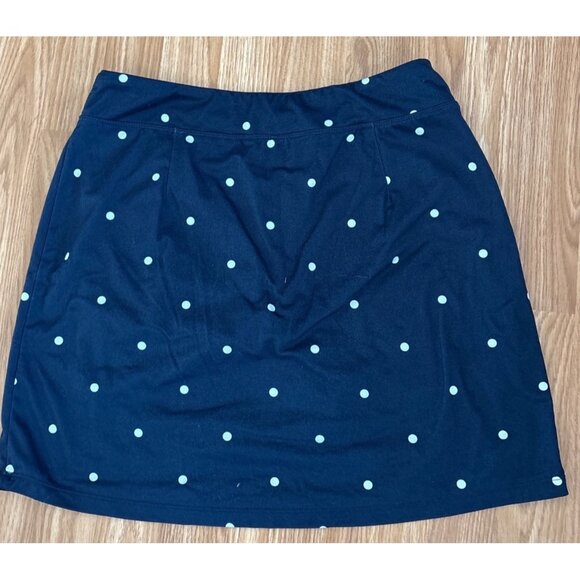 Seg'ments Luxe Skirt Womens Medium Navy Blue Polka Dot Poly Spandex - Picture 2 of 5